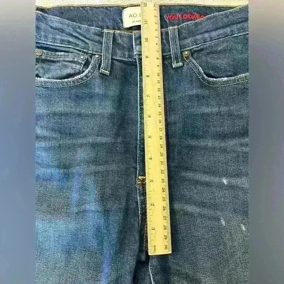 AO LA High Rise Skinny Jeans Destroyed Denim Size 27 - Picture 6 of 7